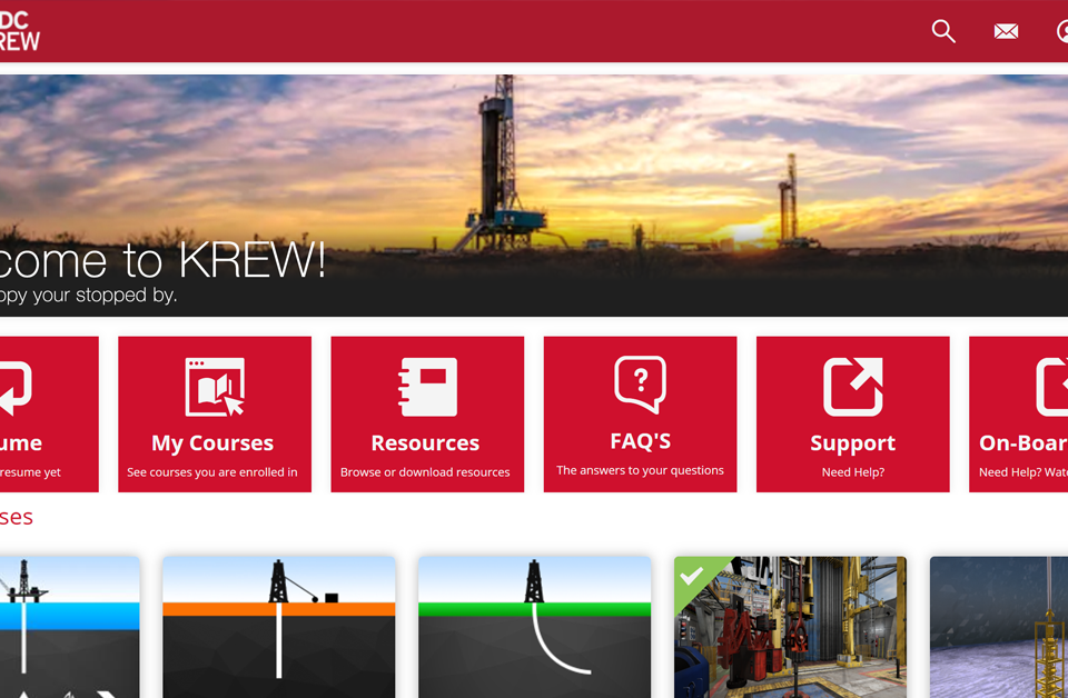 Screenshot of the KREW Continuous-Learning Platform for Well Control Concepts