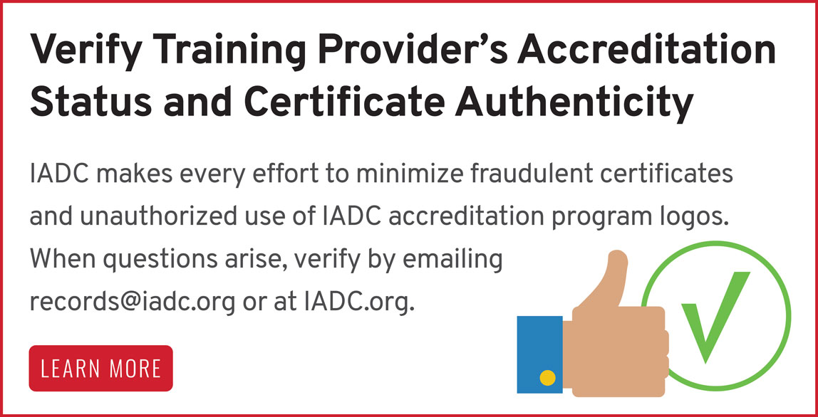 Information graphic about Verifying IADC Certificate Authenticity